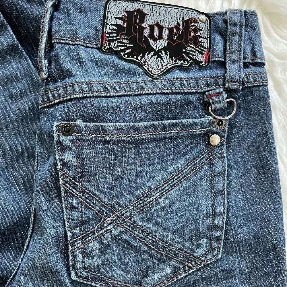 ZANADI medium wash 5 pocket ROCK jeans size 9 - Picture 8 of 8